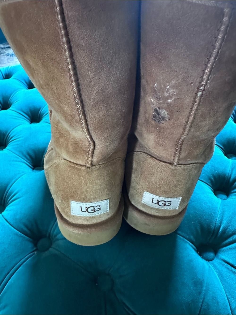 UGG Chestnut Suede Shearling Boots - Picture 6 of 9